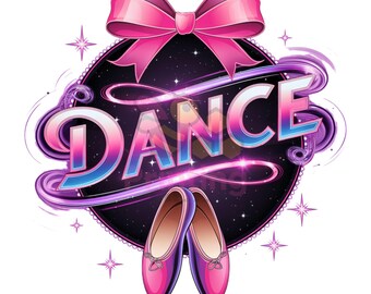 Clipart de zapatillas de ballet rosas: gráfico de baile con lazo brillante (descarga digital PNG)