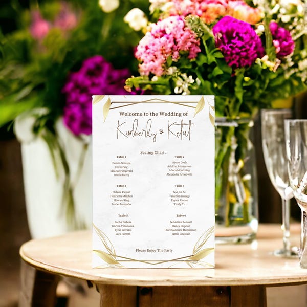 Printable Canva Template Seating Arrangement Seating Plan Wedding Place ...
