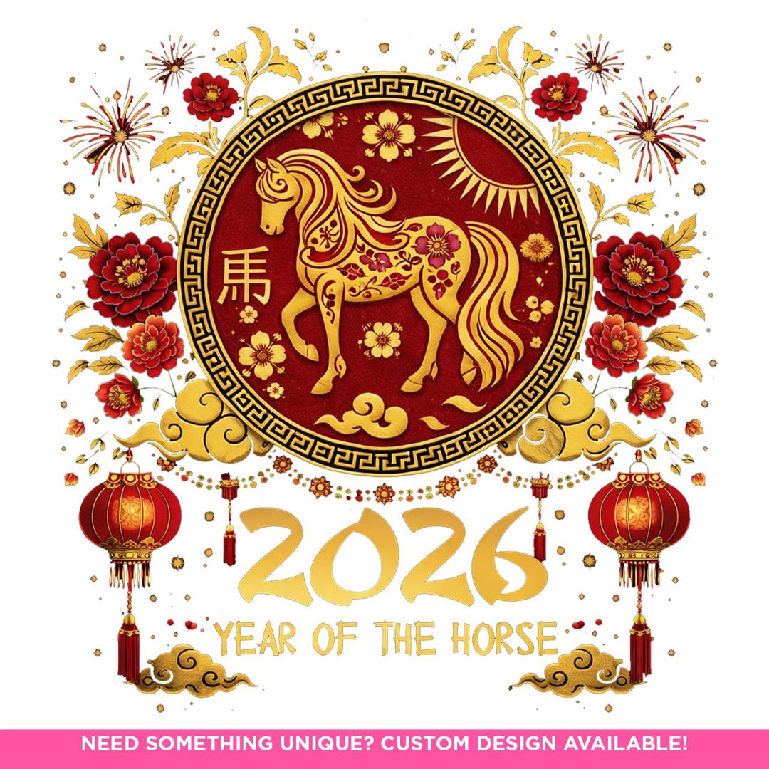2026 Year of the Horse PNG | Chinese Zodiac Lunar New Year Art - Etsy