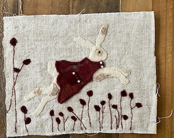 Bunny Rabbit Wool Applique' Pattern Digital Download Debi Hubbs Quilt Pattern We Are In Stitches Easy Quilt Craft Sewing