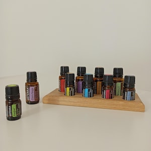 4x15ml + 4x5ml Oak Essential Oil holder for doTERRA Oils, Wooden Oil Stand, Aromatherapy Organizer, Oil Bottle Holder, Oil Storage