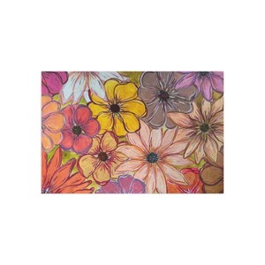 Cartolina con carta da parati floreale rosa