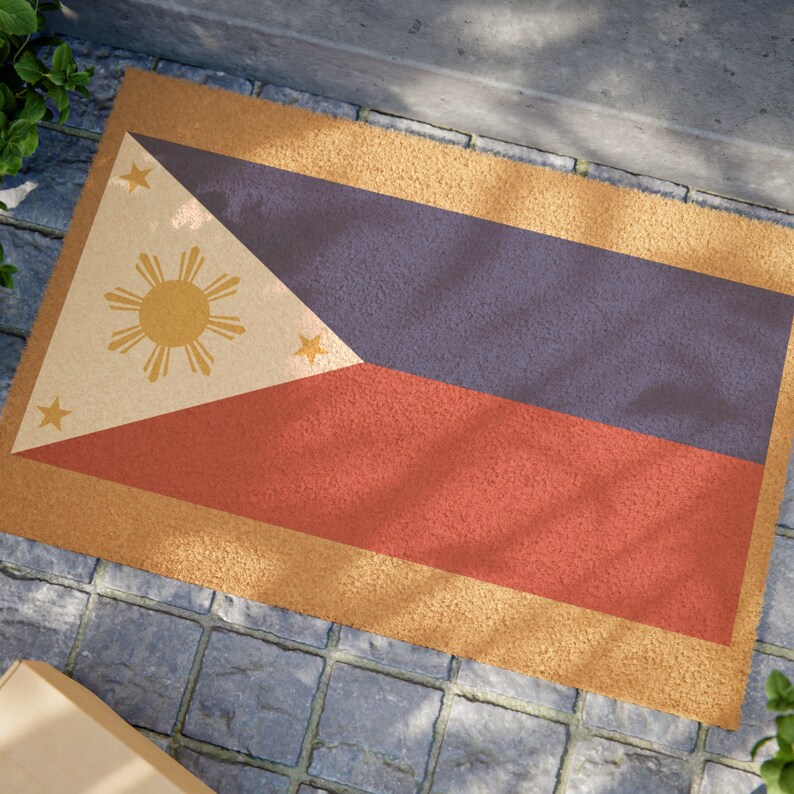 Filipino Flag, Doormathousewarming Gift Welcome Door Mat Made to Order ...