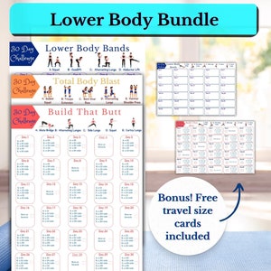 Lower Body Exercise Workout Bundle, 30 Day Challenge Fitness guide, Workout exercise bundle, Printable workout plan for home workout