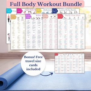 Full body exercise workout bundle, 30 Day Challenge Fitness guide, Workout exercise bundle, Printable workout exercises for home workout gym