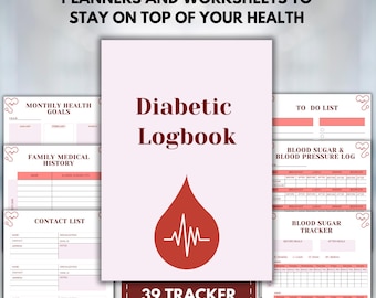 Medical Planner Printable, Diabetes Tracker Log, Medication Tracker, Blood Sugar Log, Medical Binder, Blood Pressure Log, PDF A4, Letter, A5
