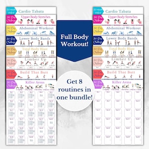 30 Day Challenge Bundle, Digital Fitness Challenge Printable Exercise Planner, Full Body Fitness Guide, 30 Day Challenge Tracker