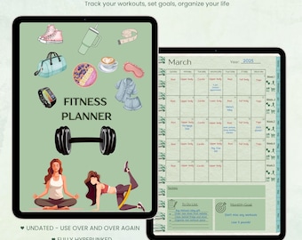 Digital Workout Tracker Goodnotes, Weight Loss & Fitness Tracker, Digital Fitness Journal, Workout Planner, Calorie Tracker, Meal Planner