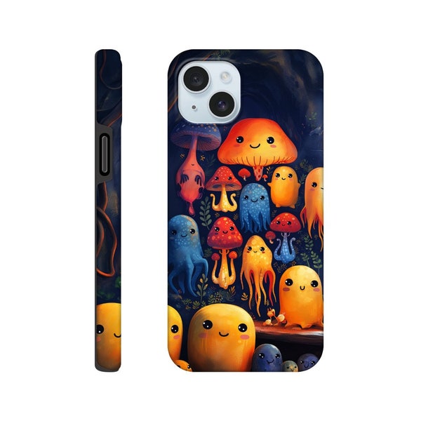 Funny Alien Hardshell Case, Phone Protection with Aliens in a Cave, Glow-in-the-Dark Monster Phone Cover, Smartphone Case with Creatures