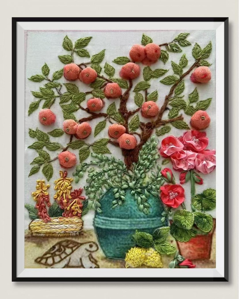 3D Orange Ribbon Embroidery Kit: Stumpwork DIY Set With Video - Etsy
