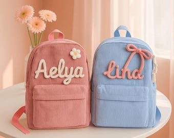 Mochila infantil personalizada: mochila escolar de pana personalizada, mochila para guardería, regalo infantil