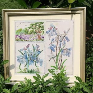 3D Silk Ribbon Embroidery Kit – Bluebell Flower DIY Craft Set with Tutorial | Beginner Hand Embroidery Kit with Video & Stitch Guide