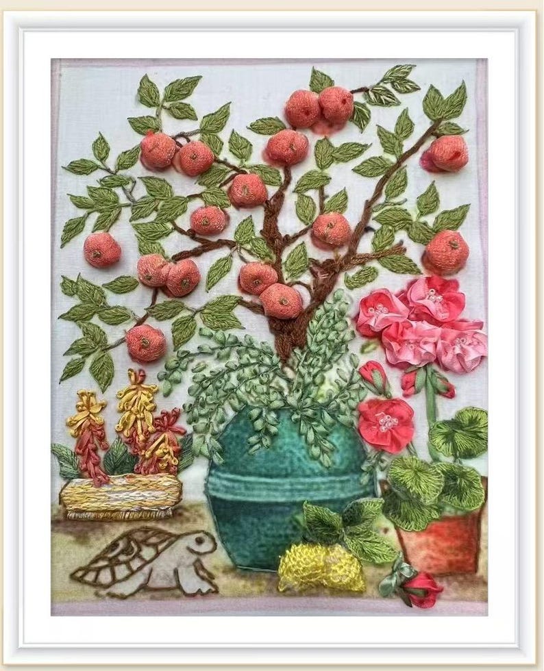 3D Orange Ribbon Embroidery Kit: Stumpwork DIY Set With Video - Etsy