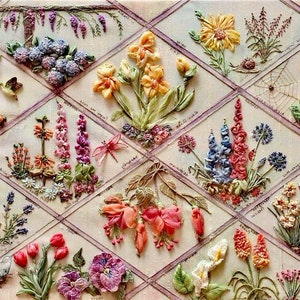 The Ultimate DIY Kit: Silk Ribbon Embroidery and Stumpwork with Step-by-Step Tutorial Video - Perfect Gift for Mom, Besties, and Friends