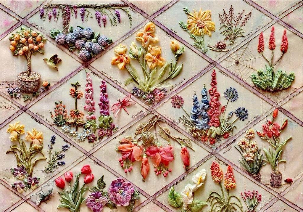 Silk Ribbon Embroidery & Stumpwork DIY Kit: Floral Art Tutorial - Etsy