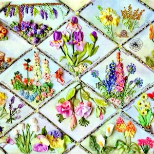 Silk Ribbon Embroidery & Stumpwork DIY Kit: Floral Art Tutorial - Etsy