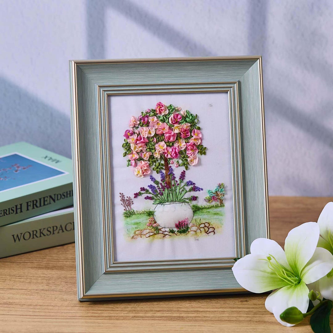 3D Silk Ribbon Embroidery Kit “little Rose Tree” | Beginner-friendly ...
