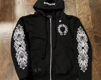 Neue Schöne Streetwear Zip Up Schwarz Hoodie