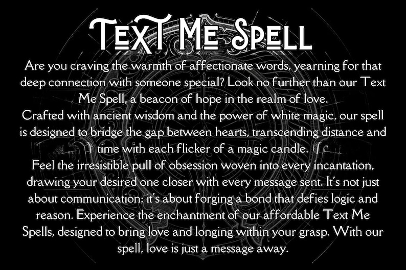 Text Me Spell, Contact Me Spell, Communication Spell, Get them To Contact You Fast image 2