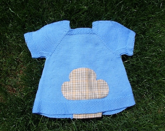 little cloud handknit little girls sweater blouse