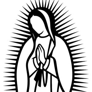 Madre María contorno Virgen de Guadalupe svg, png, jpg arte virgencita