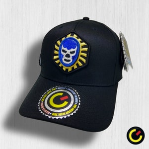 Gorra Lucha Libre Blue Demon Santo Rayo de Jalisco Strapback Negra Visera Curva