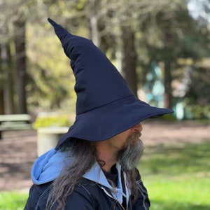 Fravsiu Witch Hat For Women,Gothic Flower Black Witch Wizard Hat