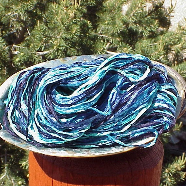 Handpainted Silk Chenille Yarn       (Caribbean Waters)