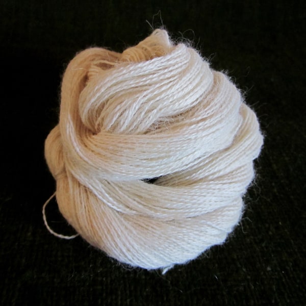 Suri Alpaca Lace Weight Yarn (Natural Soft White) 100 yards 92 meters