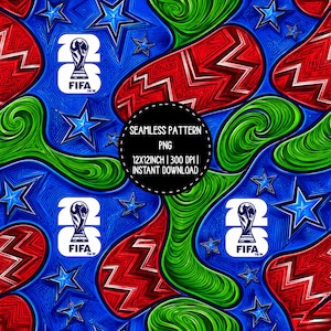World Cup Soccer Seamless Patterns PNG | Football Digital Paper Bundle | Sports Backgrounds | Sublimation Designs | Instant Download