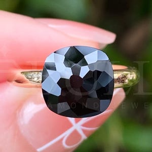 Black Onyx Gold Solitaire Ring: Minimalist Engagement, Fine Jewelry