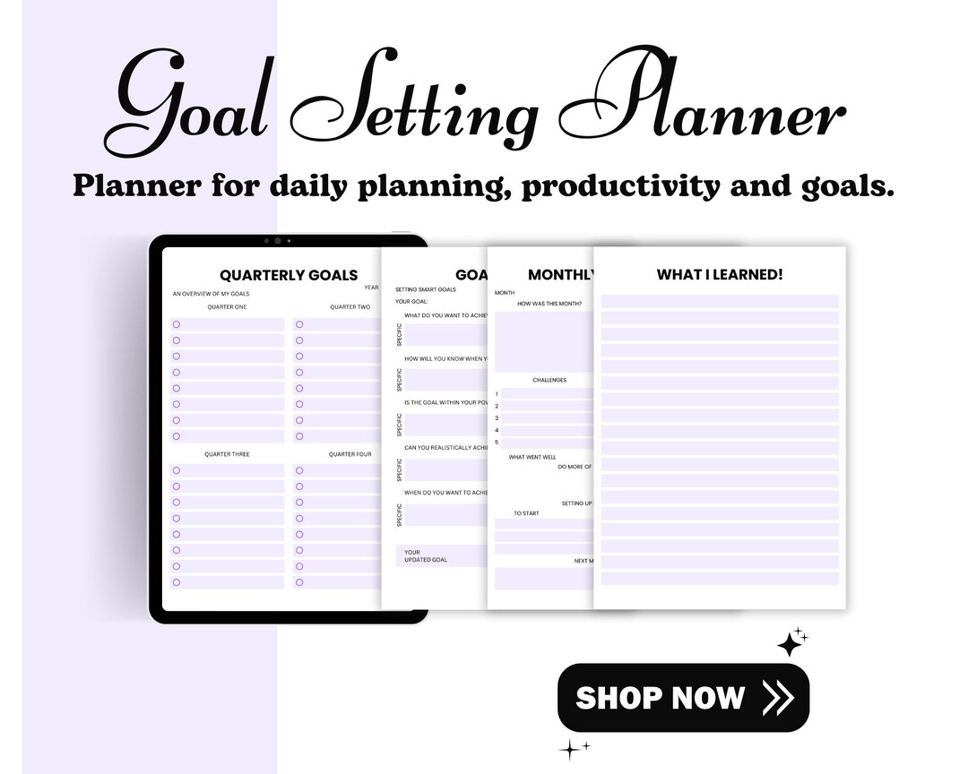 Goal Planner Goal Setting Planner Monthly Planner Goal Tracker Goal ...