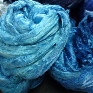 Hand Dyed Silk Top Aqua 2 Ounces