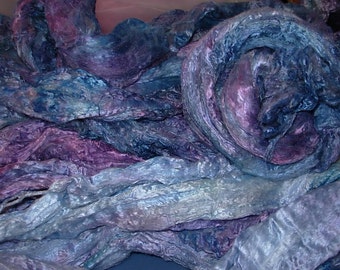 Peacock Hand Dyed Mulberry Silk Top 4 Ounces