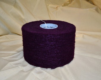 Dark Plum Purple/Red Mohair Nylon Boucle Yarn Mill Spun 3 Pounds 5 Ounces    R45