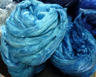 Hand Dyed Silk Top Dark Turquoise 4 Ounces