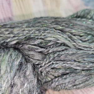 WILD Sage Merino Alpaca Silk Angelina  Handspun Yarn Free Shipping 2.9 ounces