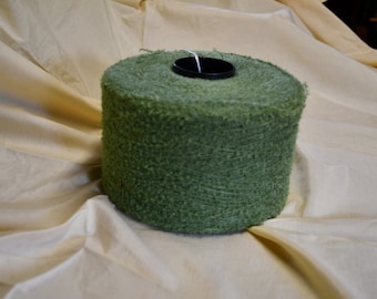 Moss Green Mohair Nylon Boucle Yarn Mill Spun 2 Pounds 14 Ounces  R45