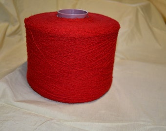 Deep Red Mohair Nylon Boucle  2 Pounds 9 Ounces         [R45]