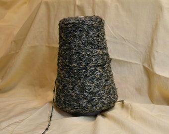Chenille Acrylic / Polyester Olive Black Green Blend  2 Pounds 10 Ounces