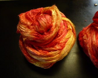 Sunset Hand Dyed Mulberry Silk Top 2 Ounces