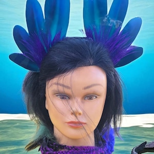 handmade blue axolotl headband-perfect for cosplay, festivals, aquatic-themed parties, Halloween and more