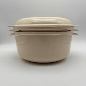 Vintage Tupperware Stack Cooker Microwave Steamer | TupperWave 3 Qt + 1.75 Qt Bowls w/ Lid | Partial Set Meal Prep Cooker
