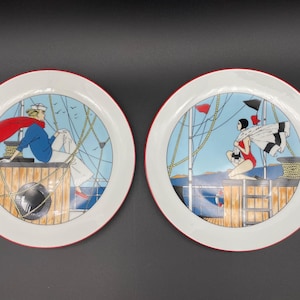Pair of Philippe Deshoulieres Plates | (2) | Boating | Par Martine Grandval | FREE Shipping!!!!