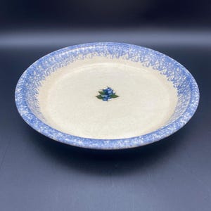 MCM Stoneware | Blue Spongeware | Blueberry Pie Plate | 10” | FREE Shipping!!!!