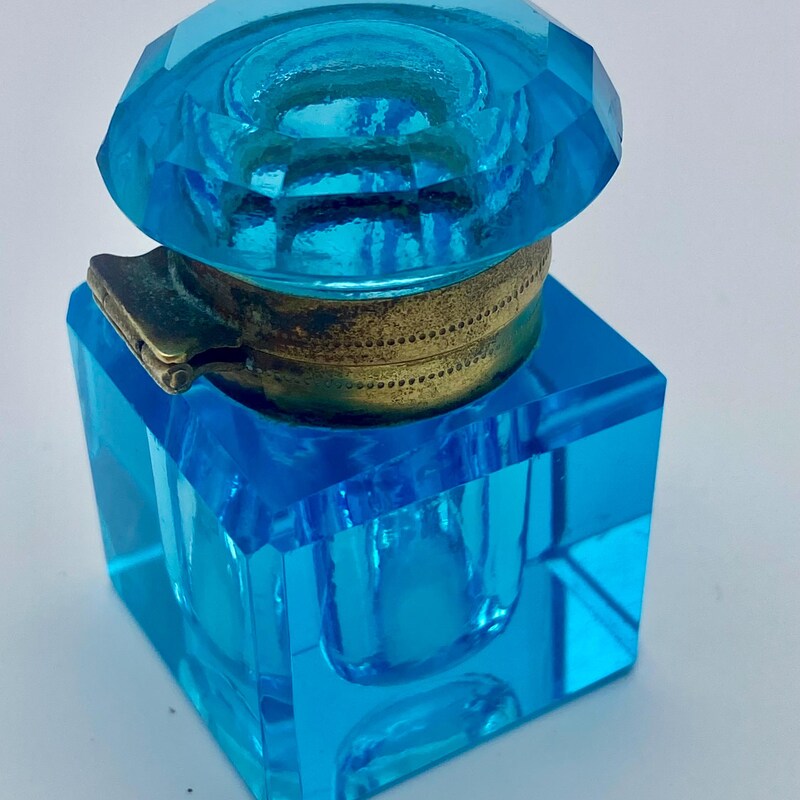 Old Glass Inkwell - Etsy