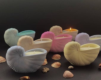 Aroma candle in a shell, Soy Wax Candles, Home Decor, Candles Available In Different Colors & Scents, Great gift