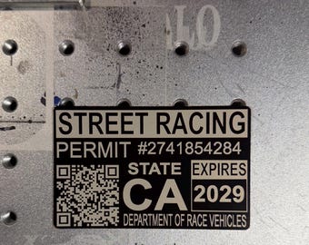 Pegatina de aleación de aluminio para permiso de carreras callejeras