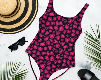 Women's Pink Cheetah Swimsuit | One-piece swimsuit | Animal Print Swim | Women's Bathing Suit