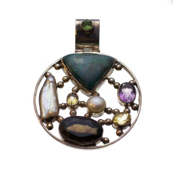 Multi Stone Circular Pendant